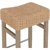 image:imageNathan James Harvey Rattan Bar Stool Bohemian Counter Height Stool with Woven Seagrass Seat Solid Wood Legs and Metal Footrest SeagrassBrushed BlackSeagrassBrushed Gray