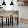 image:imageNathan James Harvey Rattan Bar Stool Bohemian Counter Height Stool with Woven Seagrass Seat Solid Wood Legs and Metal Footrest SeagrassBrushed BlackSeagrassBrushed Black