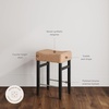 image:imageNathan James Harvey Rattan Bar Stool Bohemian Counter Height Stool with Woven Seagrass Seat Solid Wood Legs and Metal Footrest SeagrassBrushed BlackSeagrassBrushed Black