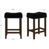 image:imageNathan James Harvey Rattan Bar Stool Bohemian Counter Height Stool with Woven Seagrass Seat Solid Wood Legs and Metal Footrest SeagrassBrushed GrayBlackDark Brown
