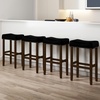 image:imageNathan James Harvey Rattan Bar Stool Bohemian Counter Height Stool with Woven Seagrass Seat Solid Wood Legs and Metal Footrest SeagrassBrushed GrayBlackDark Brown