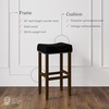 image:imageNathan James Harvey Rattan Bar Stool Bohemian Counter Height Stool with Woven Seagrass Seat Solid Wood Legs and Metal Footrest SeagrassBrushed GrayBlackDark Brown