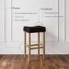 image:imageNathan James Harvey Rattan Bar Stool Bohemian Counter Height Stool with Woven Seagrass Seat Solid Wood Legs and Metal Footrest SeagrassBrushed GrayDark BrownLight Brown