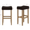 image:imageNathan James Harvey Rattan Bar Stool Bohemian Counter Height Stool with Woven Seagrass Seat Solid Wood Legs and Metal Footrest SeagrassBrushed GrayDark BrownLight Brown