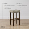 image:imageNathan James Harvey Rattan Bar Stool Bohemian Counter Height Stool with Woven Seagrass Seat Solid Wood Legs and Metal Footrest SeagrassBrushed GrayDark BeigeLight Brown