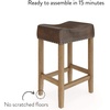 image:imageNathan James Harvey Rattan Bar Stool Bohemian Counter Height Stool with Woven Seagrass Seat Solid Wood Legs and Metal Footrest SeagrassBrushed GrayDark BrownLight Brown
