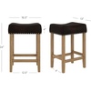 image:imageNathan James Harvey Rattan Bar Stool Bohemian Counter Height Stool with Woven Seagrass Seat Solid Wood Legs and Metal Footrest SeagrassBrushed GrayDark BrownLight Brown