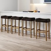 image:imageNathan James Harvey Rattan Bar Stool Bohemian Counter Height Stool with Woven Seagrass Seat Solid Wood Legs and Metal Footrest SeagrassBrushed GrayDark BrownLight Brown