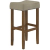 image:imageNathan James Harvey Rattan Bar Stool Bohemian Counter Height Stool with Woven Seagrass Seat Solid Wood Legs and Metal Footrest SeagrassBrushed GrayDark BeigeLight Brown