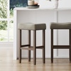 image:imageNathan James Harvey Rattan Bar Stool Bohemian Counter Height Stool with Woven Seagrass Seat Solid Wood Legs and Metal Footrest SeagrassBrushed GrayGrayDark Brown