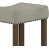 image:imageNathan James Harvey Rattan Bar Stool Bohemian Counter Height Stool with Woven Seagrass Seat Solid Wood Legs and Metal Footrest SeagrassBrushed GrayGrayDark Brown