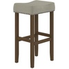 image:imageNathan James Harvey Rattan Bar Stool Bohemian Counter Height Stool with Woven Seagrass Seat Solid Wood Legs and Metal Footrest SeagrassBrushed GrayGrayDark Brown
