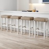 image:imageNathan James Harvey Rattan Bar Stool Bohemian Counter Height Stool with Woven Seagrass Seat Solid Wood Legs and Metal Footrest SeagrassBrushed GrayNatural FlaxWhite
