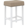 image:imageNathan James Harvey Rattan Bar Stool Bohemian Counter Height Stool with Woven Seagrass Seat Solid Wood Legs and Metal Footrest SeagrassBrushed GrayNatural FlaxWhite