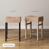 image:imageNathan James Harvey Rattan Bar Stool Bohemian Counter Height Stool with Woven Seagrass Seat Solid Wood Legs and Metal Footrest SeagrassBrushed GraySeagrassBrushed Gray
