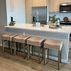 image:imageNathan James Harvey Rattan Bar Stool Bohemian Counter Height Stool with Woven Seagrass Seat Solid Wood Legs and Metal Footrest SeagrassBrushed GraySeagrassBrushed Gray