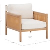 image:imageNathan James Hemming Upholstered Armchair Solid Wood Accent Chair with Boucle Upholstery and Faux Rattan Arm Inlay CreamRaw OakCreamRaw Oak