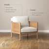 image:imageNathan James Hemming Upholstered Armchair Solid Wood Accent Chair with Boucle Upholstery and Faux Rattan Arm Inlay CreamRaw OakCreamRaw Oak