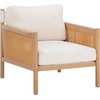 image:imageNathan James Hemming Upholstered Armchair Solid Wood Accent Chair with Boucle Upholstery and Faux Rattan Arm Inlay CreamRaw OakCreamRaw Oak