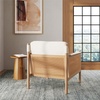 image:imageNathan James Hemming Upholstered Armchair Solid Wood Accent Chair with Boucle Upholstery and Faux Rattan Arm Inlay CreamRaw OakCreamRaw Oak