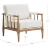image:imageNathan James Hemming Upholstered Armchair Solid Wood Accent Chair with Boucle Upholstery and Faux Rattan Arm Inlay CreamRaw OakLight BrownCream Boucle