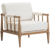 image:imageNathan James Hemming Upholstered Armchair Solid Wood Accent Chair with Boucle Upholstery and Faux Rattan Arm Inlay CreamRaw OakLight BrownCream Boucle
