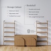 image:imageNathan James Iris Sideboard and Bookcase Set MidCentury Modern Solid Wood Entertainment Center or Wall Storage Unit with Arched Doors 2 Accent Cabinets and 2 Bookshelves Set Light Brown