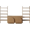 image:imageNathan James Iris Sideboard and Bookcase Set MidCentury Modern Solid Wood Entertainment Center or Wall Storage Unit with Arched Doors 2 Accent Cabinets and 2 Bookshelves Set Light Brown
