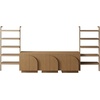 image:imageNathan James Iris Sideboard and Bookcase Set MidCentury Modern Solid Wood Entertainment Center or Wall Storage Unit with Arched Doors 3 Accent Cabinets and 2 Bookshelves Set Light Brown