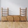 image:imageNathan James Iris Sideboard and Bookcase Set MidCentury Modern Solid Wood Storage Unit with Arched Doors 2 Cabinets and 2 Bookshelves with Cabinet Light Brown