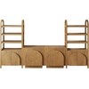 image:imageNathan James Iris Sideboard and Bookcase Set MidCentury Modern Solid Wood Storage Unit with Arched Doors 2 Cabinets and 2 Bookshelves with Cabinet Light Brown