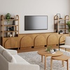 image:imageNathan James Iris Sideboard and Bookcase Set MidCentury Modern Solid Wood Storage Unit with Arched Doors 3 Cabinets and 2 Bookshelves with Cabinet Light Brown