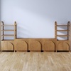 image:imageNathan James Iris Sideboard and Bookcase Set MidCentury Modern Solid Wood Storage Unit with Arched Doors 3 Cabinets and 2 Bookshelves with Cabinet Light Brown