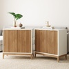 image:imageNathan James Jasper Boho Wooden Storage Cabinet with Doors Wood Sideboard or Living Room Storage Cabinet Modern Accent Cabinet Light BrownWarm Whitewarm Pine