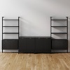 image:imageNathan James Jasper MidCentury Modern Wood TV Stand with Storage Entertainment Center for 65 TV with Fluted Door Details and Solid Wood Frame Black OakBlack OakGold