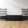 image:imageNathan James Jasper MidCentury Modern Wood TV Stand with Storage Entertainment Center for 65 TV with Fluted Door Details and Solid Wood Frame Black OakBlack OakGold