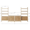 image:imageNathan James Jasper Sideboard and Bookcase Set MidCentury Modern Solid Wood Entertainment Center or Wall Storage Unit with Fluted Doors 2 Accent Cabinets and 2 Bookshelves Set Warm PineWhite