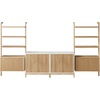 image:imageNathan James Jasper Sideboard and Bookcase Set MidCentury Modern Solid Wood Entertainment Center or Wall Storage Unit with Fluted Doors 2 Accent Cabinets and 2 Bookshelves Set Warm PineWhite