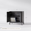 image:imageNathan James Jasper Wood Modern Sideboard Accent Storage Cabinet with Fluted Doors for Kitchen or Living Room Warm PineBlack Oak