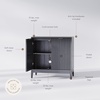image:imageNathan James Jasper Wood Modern Sideboard Accent Storage Cabinet with Fluted Doors for Kitchen or Living Room Warm PineBlack Oak