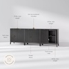 image:imageNathan James Jasper Wood Modern Sideboard Accent Storage Cabinet with Fluted Doors for Kitchen or Living Room Warm PineBlack Oak