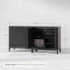 image:imageNathan James Jasper Wood Modern Sideboard Accent Storage Cabinet with Fluted Doors for Kitchen or Living Room Warm PineBlack Oak