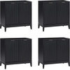 image:imageNathan James Jasper Wood Modern Sideboard Accent Storage Cabinet with Fluted Doors for Kitchen or Living Room Warm PineBlack Oak