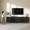 image:imageNathan James Jasper Wood Modern Sideboard Accent Storage Cabinet with Fluted Doors for Kitchen or Living Room Warm PineBlack Oak
