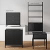 image:imageNathan James Jasper Wood Modern Sideboard Accent Storage Cabinet with Fluted Doors for Kitchen or Living Room Warm PineBlack Oak