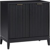 image:imageNathan James Jasper Wood Modern Sideboard Accent Storage Cabinet with Fluted Doors for Kitchen or Living Room Warm PineBlack Oak