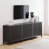 image:imageNathan James Jasper Wood Modern Sideboard Accent Storage Cabinet with Fluted Doors for Kitchen or Living Room Warm PineBlack Oak