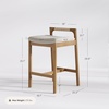 image:imageNathan James Jules 24 Upholstered Counter Stool with Low Profile Wood Back Light Brown