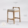 image:imageNathan James Jules 24 Upholstered Counter Stool with Low Profile Wood Back Light Brown
