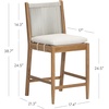 image:imageNathan James Kayden Bohemian Upholstered Bar Stool Patio Chairs Outdoor Bar Stool with Back Solid Wood Legs and Plush Cushions Set of 2Light BrownBeige